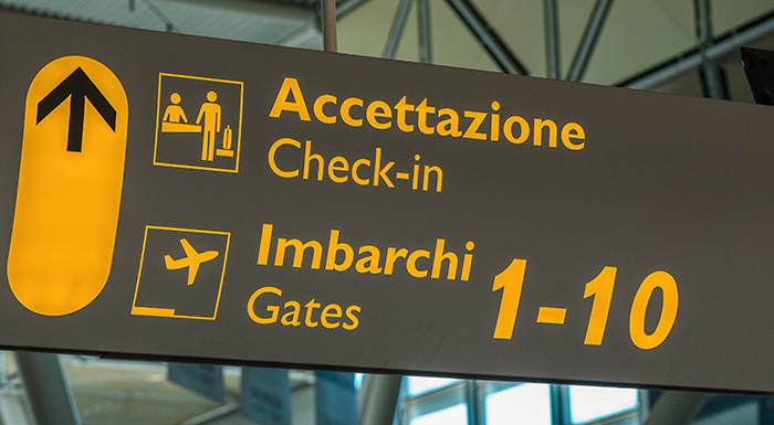 Check-in and boarding
